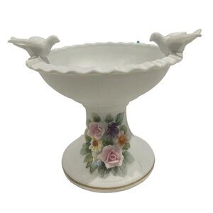 Small vintage ceramic birds water fountain